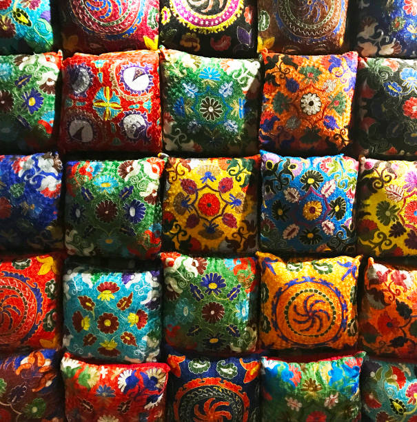 istock Eastern Asian traditional textile design. Colorful embroidery 1142625205