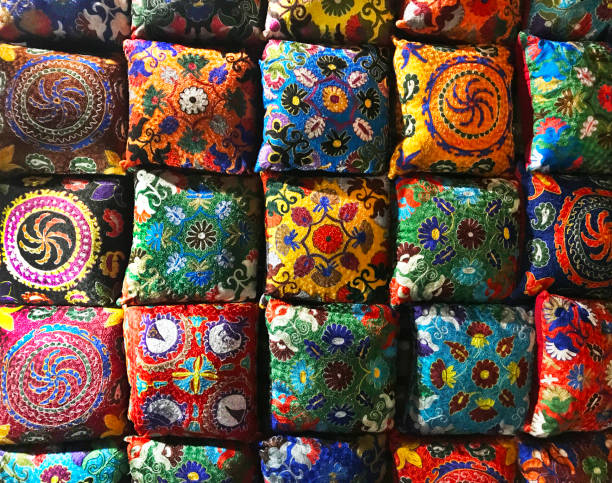 istock Traditional Moroccan colorful ornament on textile 1142625311