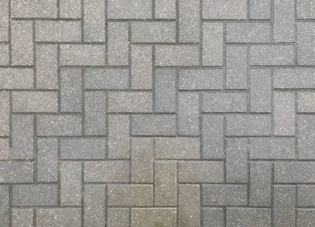 texture del pavimento grigio - paving stone sidewalk concrete brick foto e immagini stock