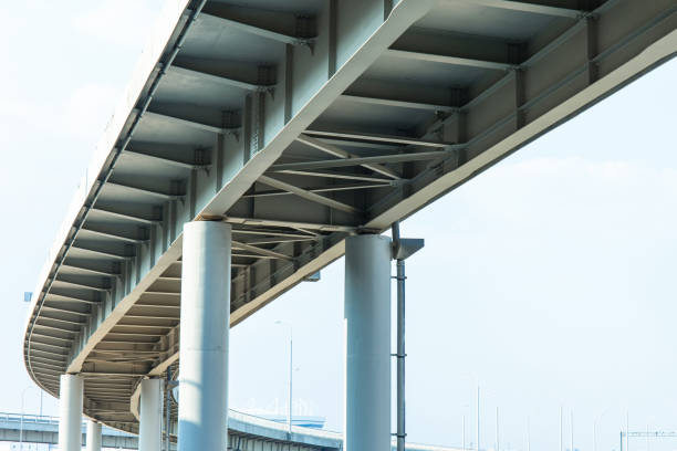 istock architecture and geometry of modern automobile bridge 1142627077