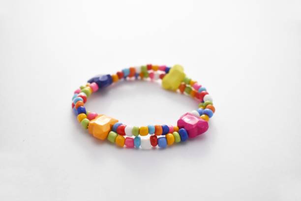istock Glass Beads Bracelet on White Background 1142629064