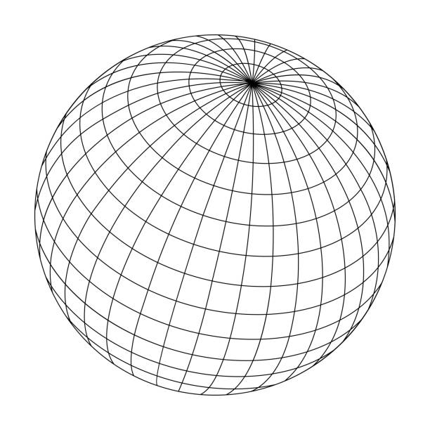 유선 구 프레임 일러스트 - sphere symbol three dimensional shape abstract stock illustrations