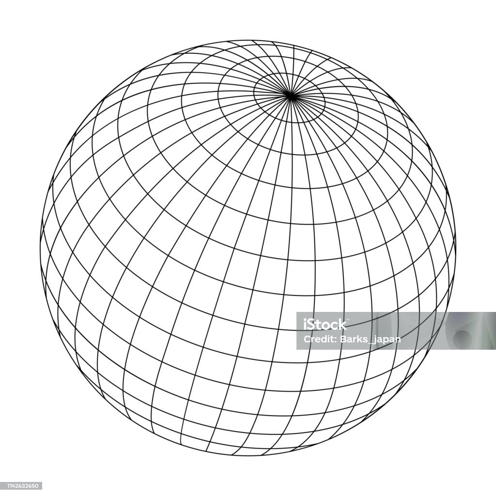 wired sphere frame illustration Globe - Navigational Equipment stock vector