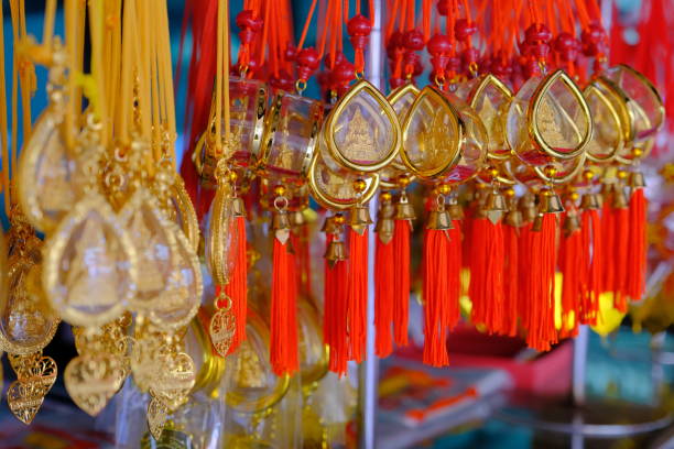 Hanging amulet in Thai temple