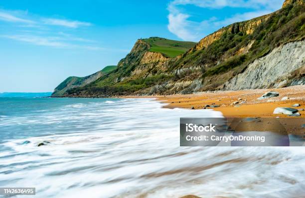 Jurasic Coast Line Stock Photo - Download Image Now - Beach, Bridport - England, Beach Holiday