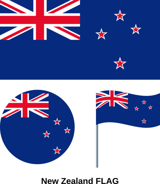 ilustrações, clipart, desenhos animados e ícones de bandeira de nova zelândia. ilustração do vetor. sinal oficial do estado nacional. - royalty free illustrations