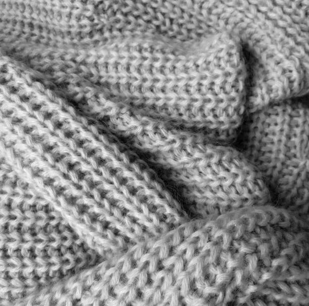 istock The texture of knitted gray fabric. 1142639236