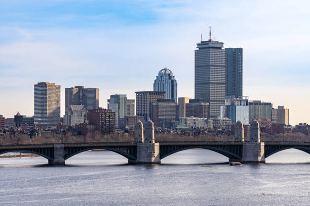 보스턴 다운 타운 - boston charles river skyline massachusetts 뉴스 사진 이미지