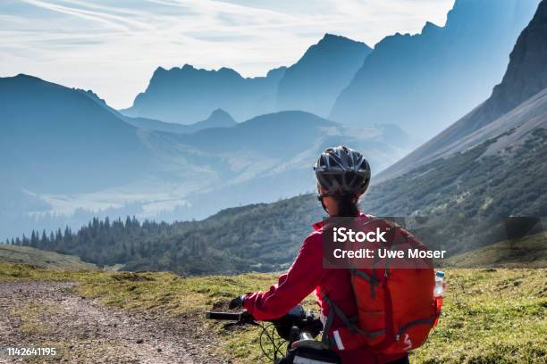 Mountainbiking In The Karwendel Mountains Stock Photo - Download Image Now - Mountain Biking, Mountain Bike, Electric Bicycle