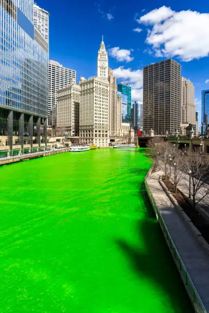 Photo of Dyeing River Chicago St' Partick Day.