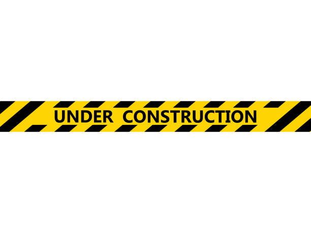 Isolated under construction tape Isolated under construction tape. Vector illustration design construction zone signs stock illustrations