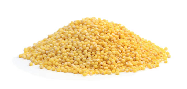 istock Pile of millet isolated on white 1142647161