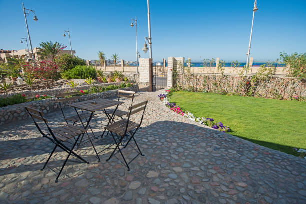 istock Luxury villa garden in tropical resort 1142649675