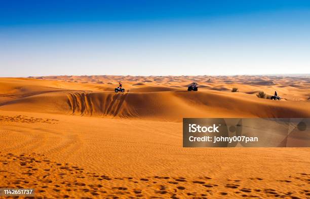Desert Safari Experience Stock Photo - Download Image Now - Desert Area, Quadbike, Dubai