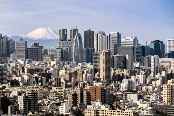 istock Tokyo skyline and Mountain fuji in Japan. 1142651920