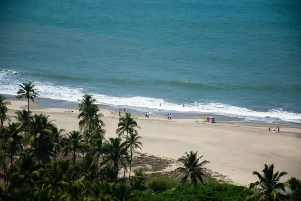 View of Vagator beach from Chapora fort in Goa on a summer day