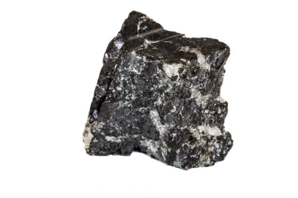 istock Macro silica mineral stone in rock on white background 1142654793