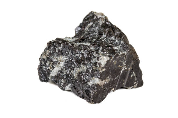 istock Macro silica mineral stone in rock on white background 1142655279
