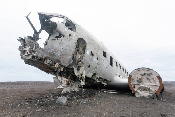 istock Solheimasandur plane wreck view. South Iceland landmark 1142657005