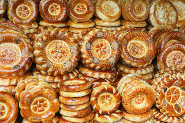 tandoor cake-bread of Central Asia. stock photo