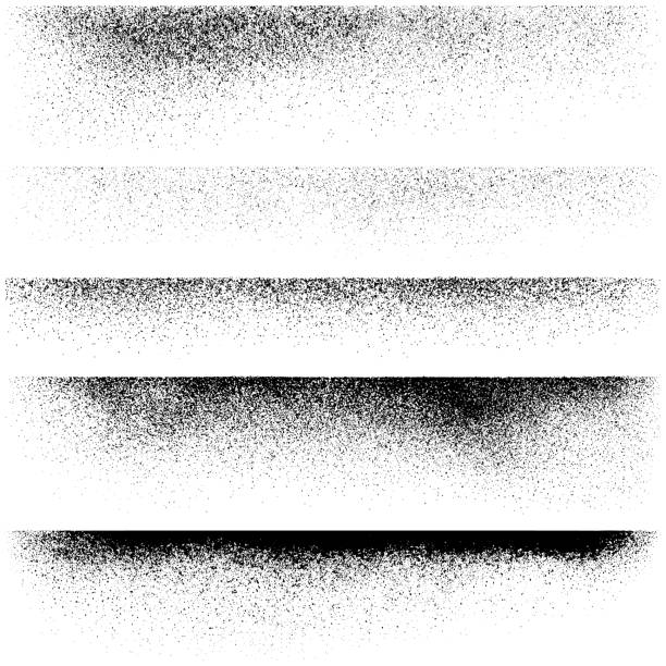 Grunge design elements, texture edges Horizontal grunge design elements. Set of vector texture edges. speck of dust stock illustrations