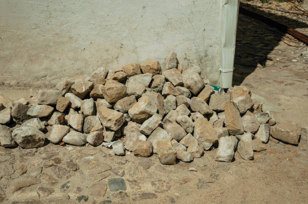 istock Pile of setts stones and sand in a construction site 1142658345