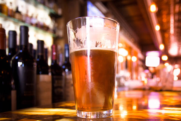 istock Beer glass on bar 1142659561