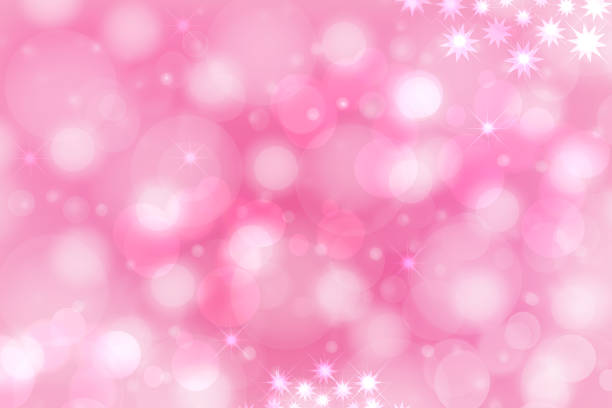 輝く星とボケサークルとお祝いの抽象的なピンクの紫色のグラデーションの背景テクスチャ。ハッピーニューイヤー、パーティー招待状、バレンタインやその他の休日のためのカードの概念� - young at heart audio ストックフォトと画像