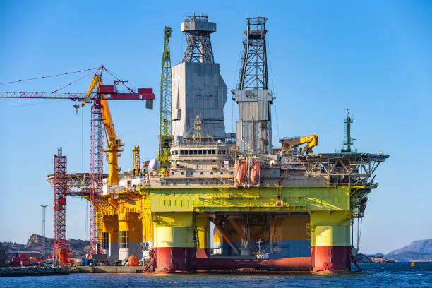 istock Oil platforms under maintenance near Bergen, Norway. 1142661782