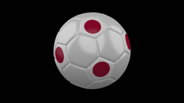 istock Soccer ball with flag Japan, 3d rendering 1142662672