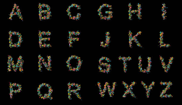 istock Set of isolated floral letters. 1142663154
