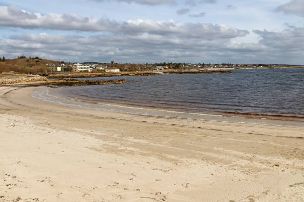 istock Beach with sand and buildings in Galway Bay 1142663441