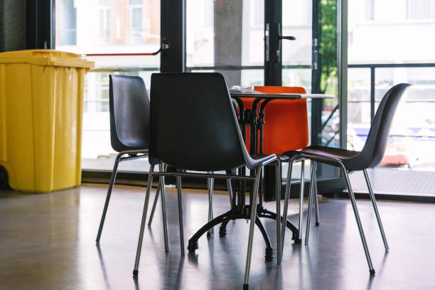 istock Modern coffee shop interior with furniture 1142664054