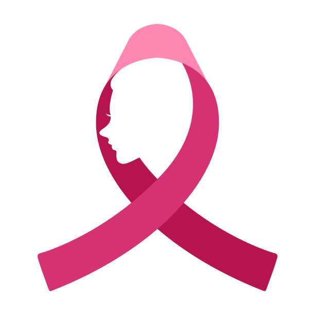 изолированная розовая лента. кампания по борьбе с раком молочной железы - breast cancer pink ribbon alertness stock illustrations
