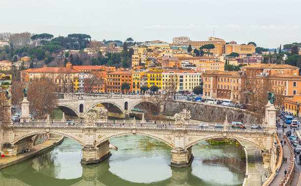 istock Vittorio Emanuele famous bridge in Rome, Italy 1142664803