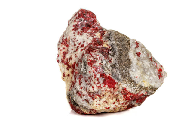 istock Macro stone mineral Cinnabar on a white background 1142666983