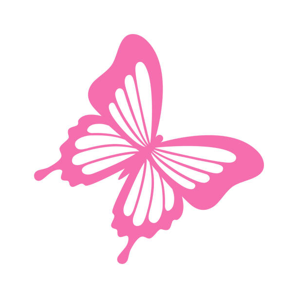Butterfly silhouette isolated on white background. Butterfly - vector icon. Butterfly design. Vector Butterfly silhouette isolated on white background. Butterfly - vector icon. Butterfly design. Vector illustration butterfly tattoo stencil stock illustrations