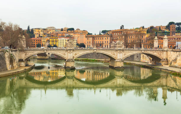 istock Vittorio Emanuele famous bridge in Rome, Italy 1142667475