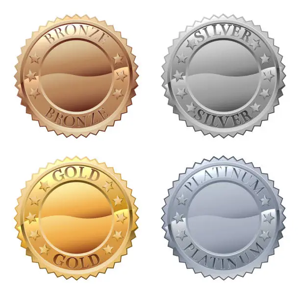 Vector illustration of Medals Icon Set