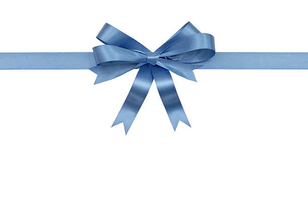 istock Shiny blue ribbon vector tied in a bow 114267069