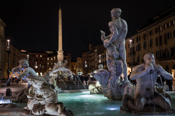 Piazza Navona in Rome Italy stock photo