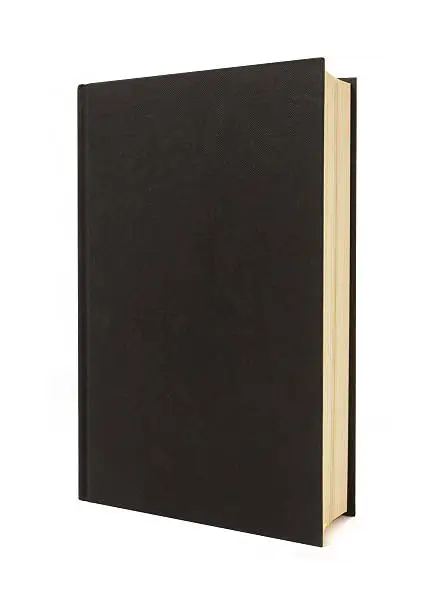 Plain black hardback book standing upright against a white background (please note that the book cover has a distinct canvas texture).  I am building an interesting collection of books.  If you’d like to see my complete collection please CLICK HERE.  Alternative red book with black spine shown below: