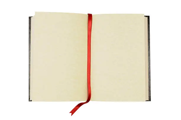 Blank book with yellow parchment pages and ribbon bookmark.  I am building quite a collection of books. If you’d like to see my complete collection please  CLICK HERE.   Alternative version without the bookmark shown below: