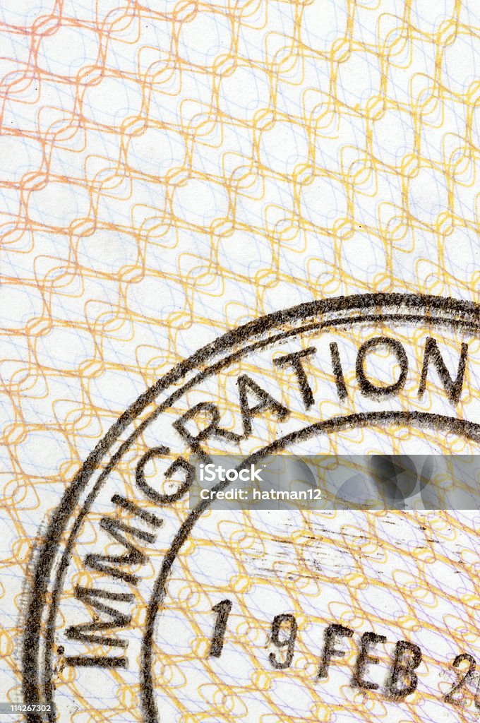 Selo passaportes imigração - Foto de stock de Documento royalty-free