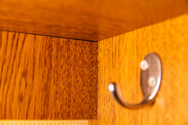 istock Background - a wooden corner with a hook. 1142673574