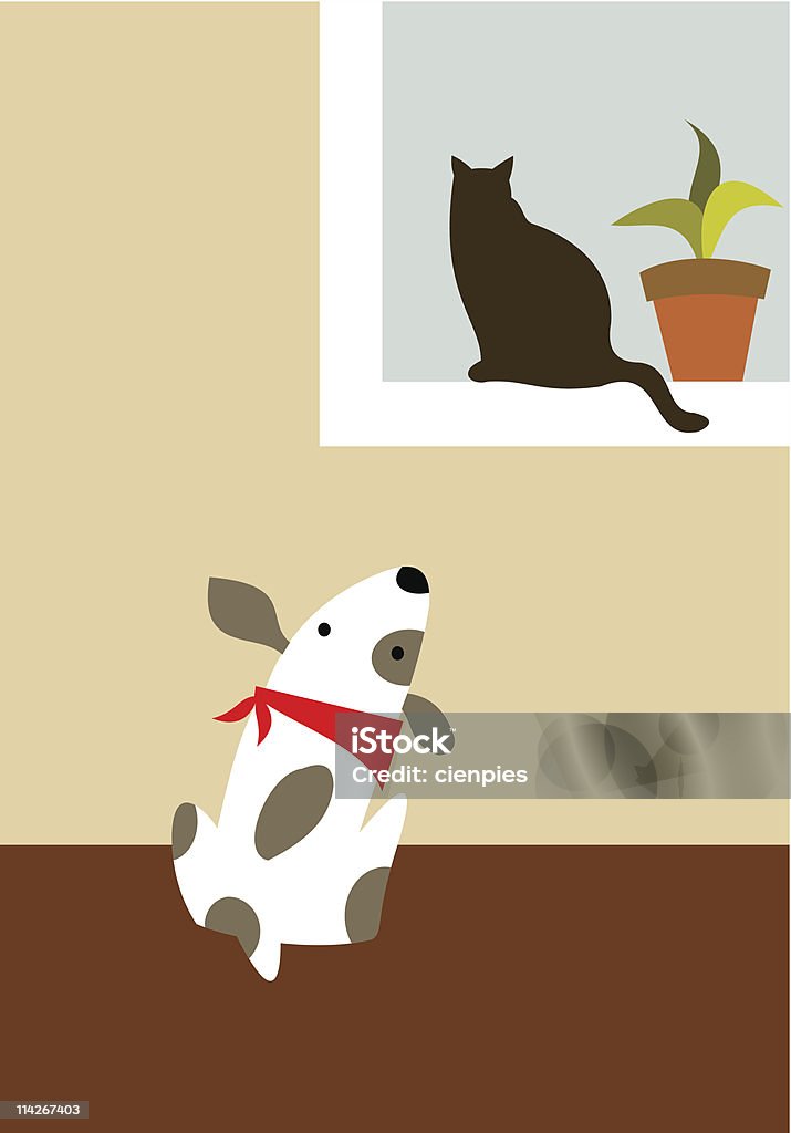 Собака и кошка - Векторная графика Без людей роялти-фри