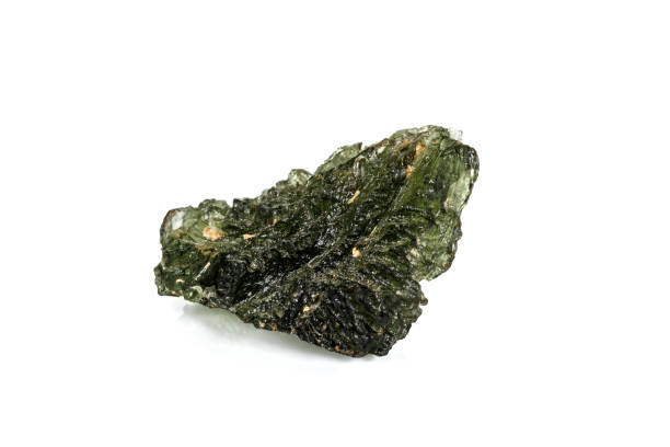 istock Macro stone mineral meteorite tektite on white background 1142674845