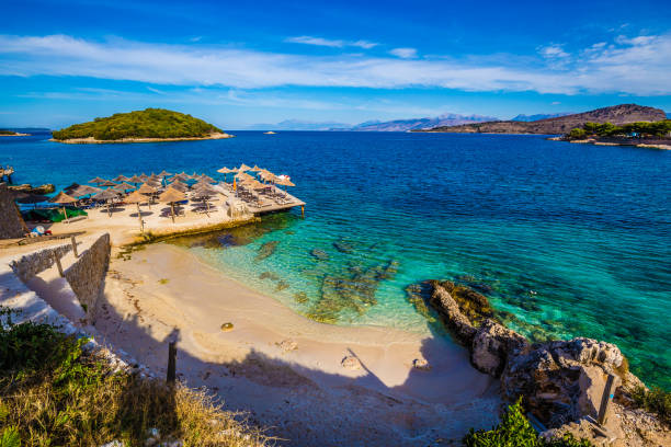 istock Empty Ksamil Beach - Butrint NP, Albania 1142678282