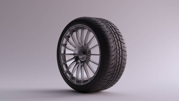 istock Alloy Rim Wheel 18 Thin Spokes Open Wheel Design Silver Chrome with Racing Tyre 1142678879