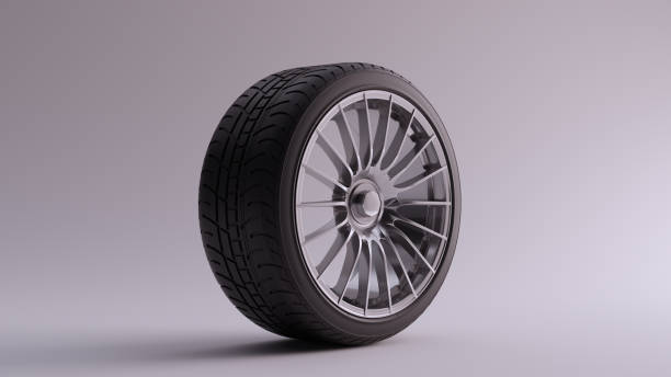 istock Alloy Rim Wheel 18 Thin Spokes Open Wheel Design Silver Chrome with Racing Tyre 1142679335